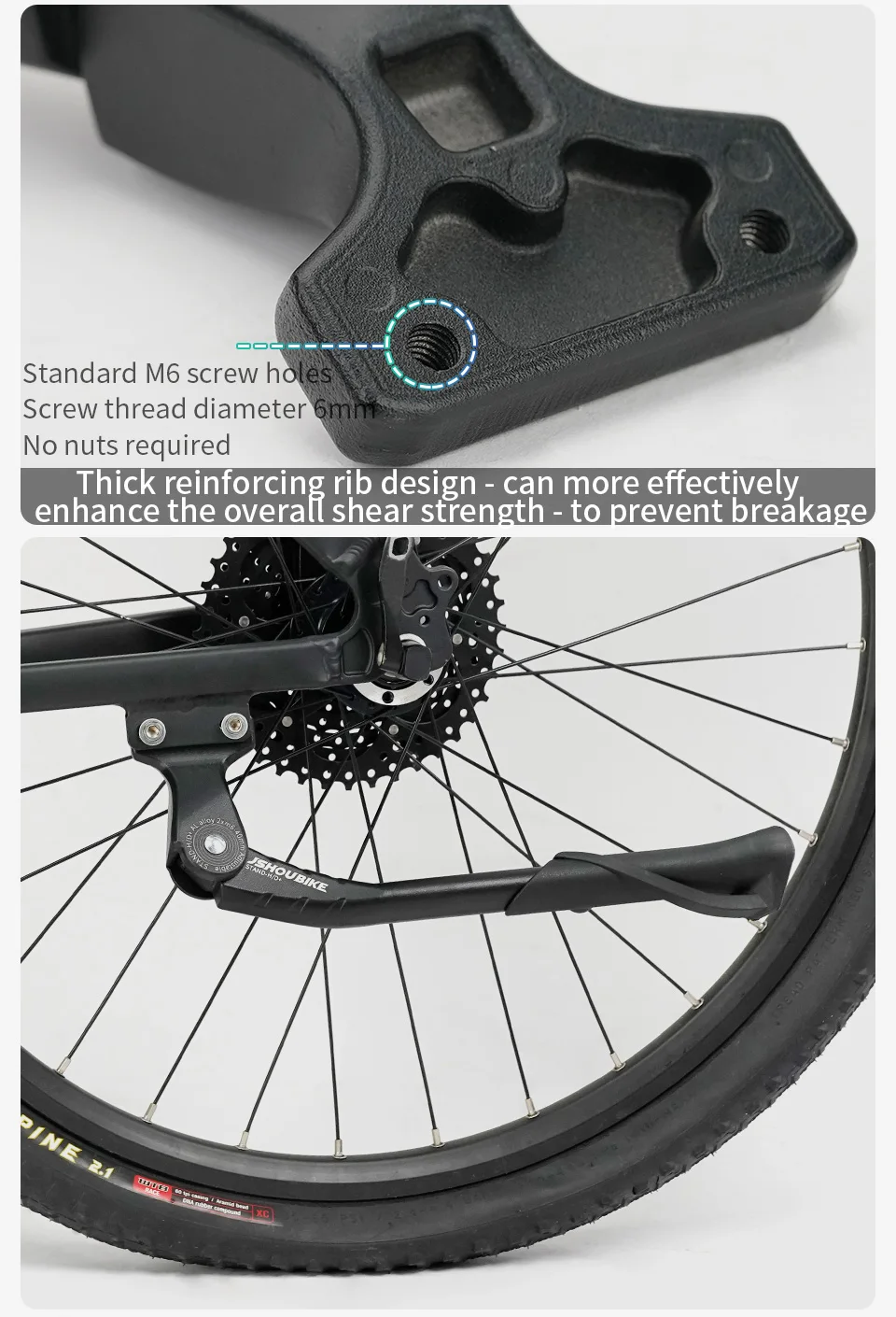 JSHOUBIKE Adjustable Bicycle Kickstand Aluminium Alloy MTB/Snow/Folding Bike/Electric Vehicle Bicycle Side Footrest 24-29 Inch