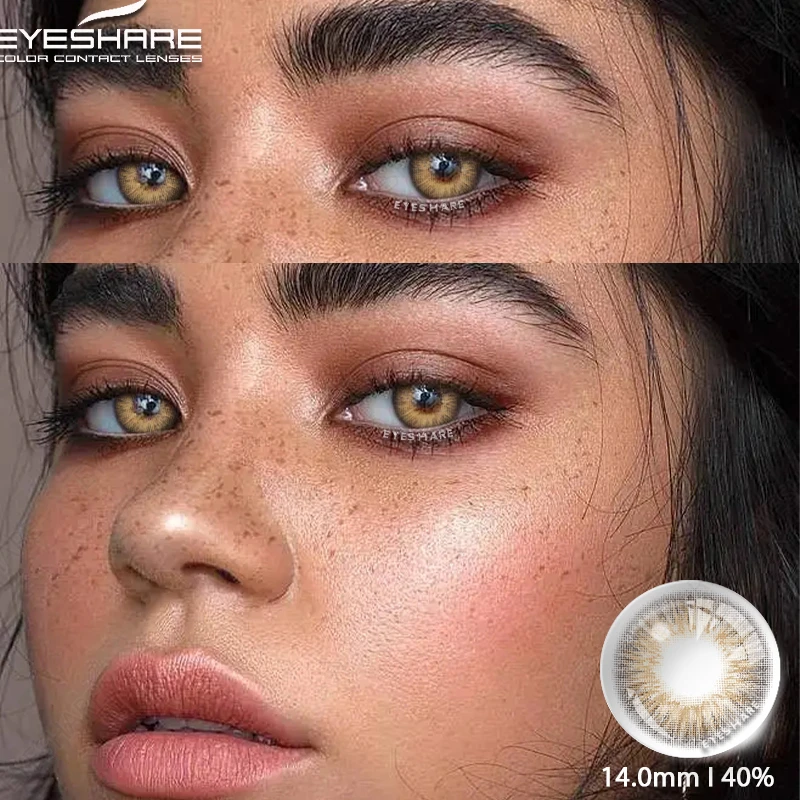 EYESHARE 1pair Color Contact Lenses New Color Contact Lenses For Eyes Brown Contacts Lense Eye Yearly Use Beauty Makeup for Eyes