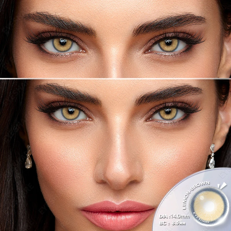 EYESHARE 1pair Color Contact Lenses New Color Contact Lenses For Eyes Brown Contacts Lense Eye Yearly Use Beauty Makeup for Eyes