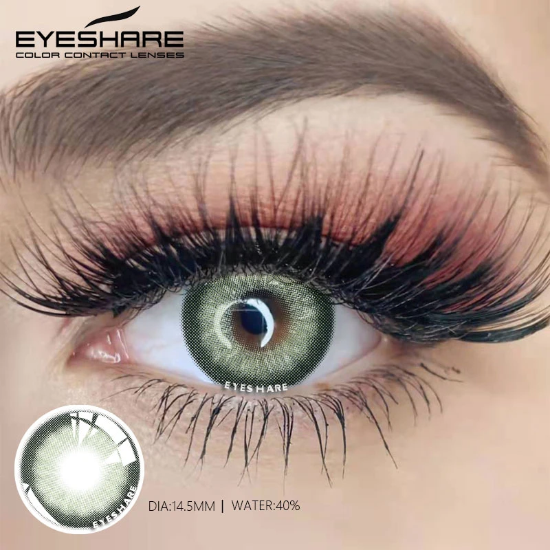 EYESHARE 1pair Color Contact Lenses New Color Contact Lenses For Eyes Brown Contacts Lense Eye Yearly Use Beauty Makeup for Eyes