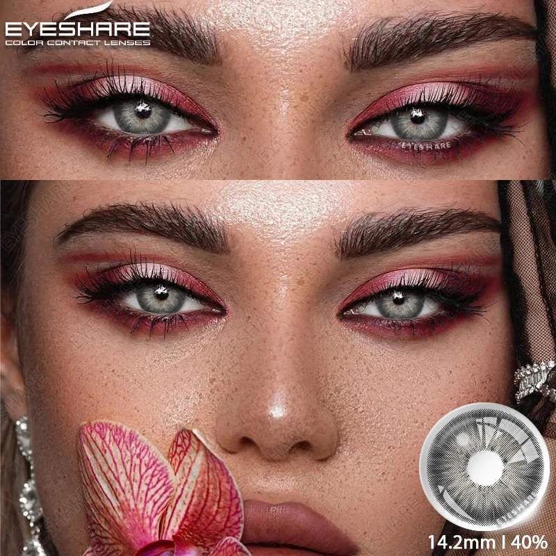 EYESHARE 1pair Color Contact Lenses New Color Contact Lenses For Eyes Brown Contacts Lense Eye Yearly Use Beauty Makeup for Eyes