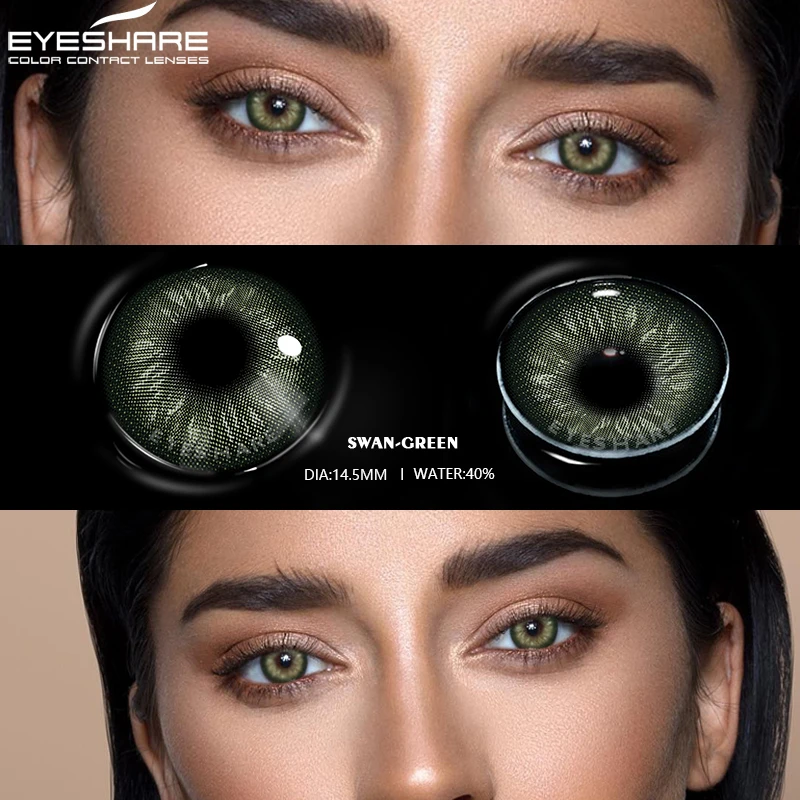 EYESHARE 1pair Color Contact Lenses New Color Contact Lenses For Eyes Brown Contacts Lense Eye Yearly Use Beauty Makeup for Eyes