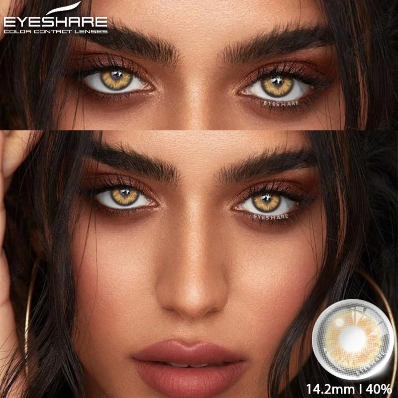 EYESHARE 1pair Color Contact Lenses New Color Contact Lenses For Eyes Brown Contacts Lense Eye Yearly Use Beauty Makeup for Eyes