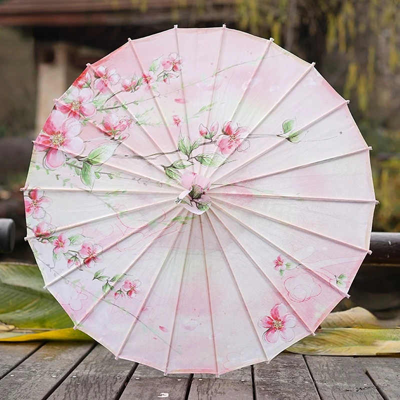 Antique Printed Oil Paper Umbrella Elegant Ink Park Kindergarten Ceiling Decor Performance Photography Handheld Craft Umbrella