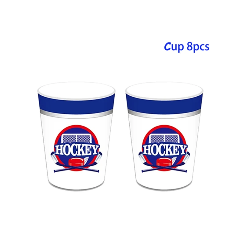Hockey Themed Birthday Party Decorations Balloons Set Happy Birthday Banner Cake Topper Sports Theme Ice Hockey Party Supplies