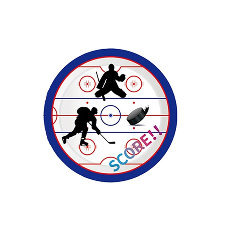 Hockey Themed Birthday Party Decorations Balloons Set Happy Birthday Banner Cake Topper Sports Theme Ice Hockey Party Supplies