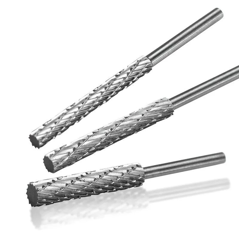 XCAN 3mm Shank Rotary Burr Drill Bit 3/4/5/6mm Double Cut HSS Rotary File For Engraving Cutter Grinding Tools Woodworking Tool