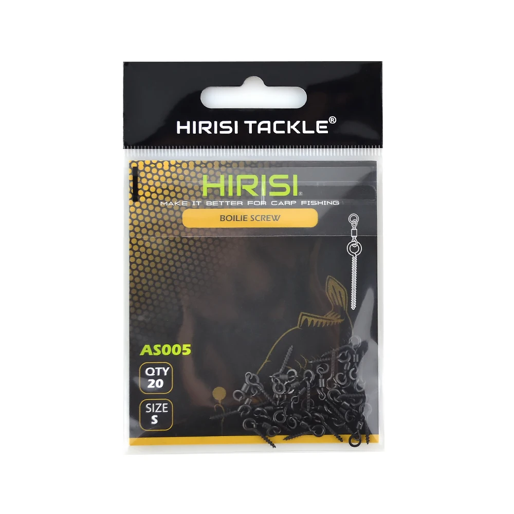 20pcs Carp Fishing Boilie Screw with Ring Swivel D-Rig Chod Rig Terminal Tackle