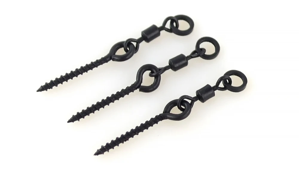 20pcs Carp Fishing Boilie Screw with Ring Swivel D-Rig Chod Rig Terminal Tackle