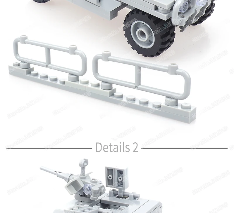 Military US Hummer Battlefield Car Building Block Assemble Figures WW2 Weapons Armed Vehicle Model Child Christmas Gift Boy Toys
