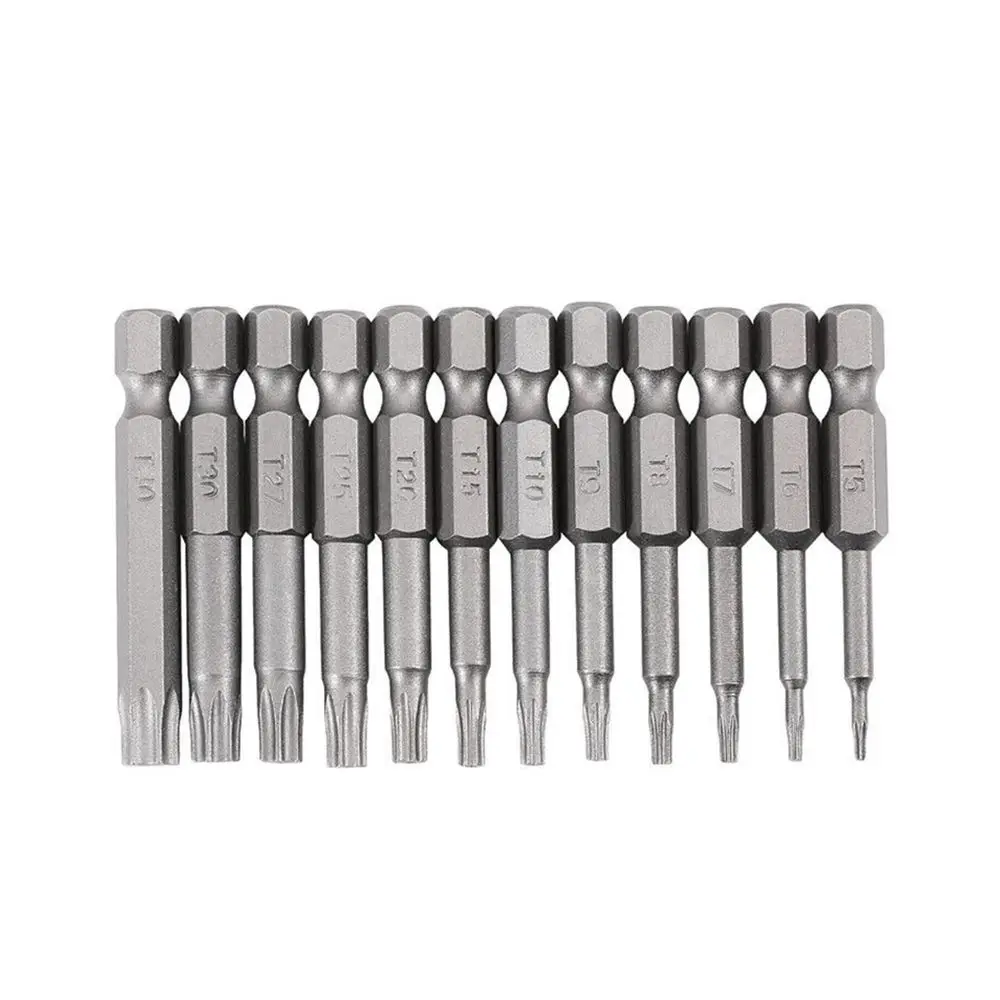 T5 T6 T7 T8 T9 T10 T15 T20 T25 T27 T30 T40 Torx Screwdriver Bit Set Hex Security Magnetic Head 1/4" Hex Shank Drill Bits