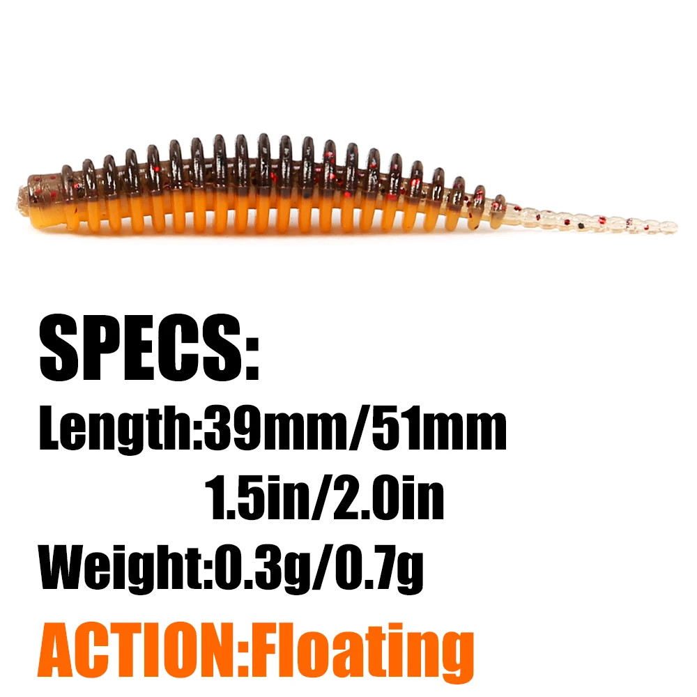 PEAK 39mm 51mm Floating TPR worm bait soft bait Tanta fishing lures Pesca carp fishing bass lure Isca artificial PVA