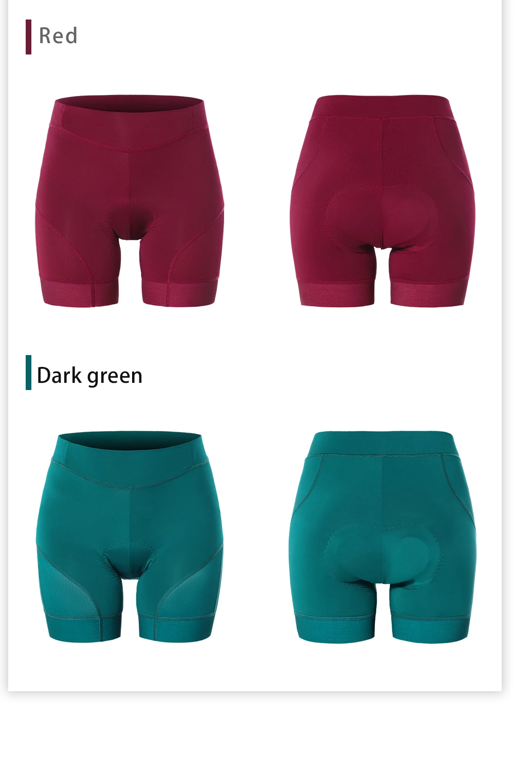 ARSUXEO Women's Cycling Shorts 3D Padded Bike Compression Tight Mountain Biking Bicycle Underwear Lightweight Underpants U010