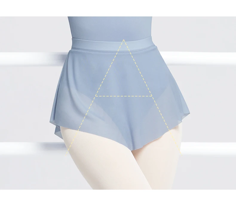 Women Ballet Skirts Dance Short Skirts High Slit skirt Ballerina Adult Teen Ballet Dancing Dress Soft Mesh Elastic Skirt