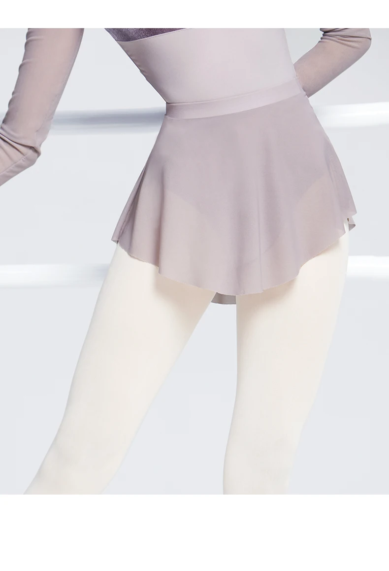 Women Ballet Skirts Dance Short Skirts High Slit skirt Ballerina Adult Teen Ballet Dancing Dress Soft Mesh Elastic Skirt