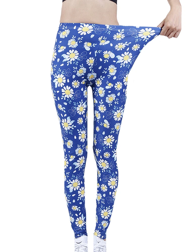 CUHAKCI Fashion Women Leggings Beautiful Leaf Floral Printing High Waist Jeggings Stretch Pant Sexy Hot Sale Clothing Mujer
