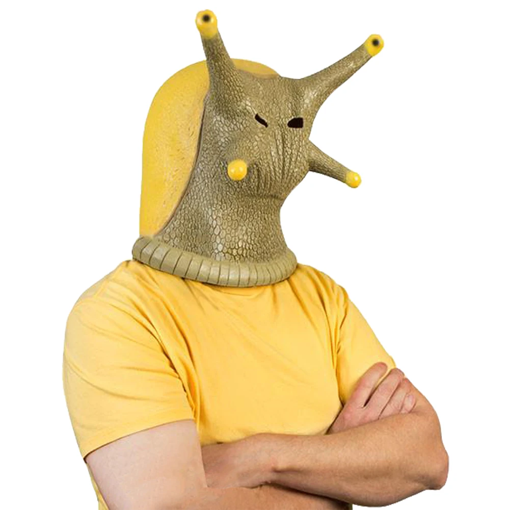 Snail Slug Full Face Cosplay Animal Mask Halloween Latex Full Funny Happy Face Cosplay Props Fancy Party Mask Costume