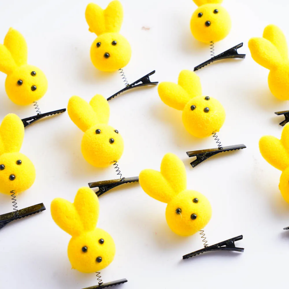 50Pcs/Lot Cartoon Funny Children 3D Little Yellow Duck Plush Hairpin Fashion Animal Duckbill Clip Accessories Headwear Wholesale