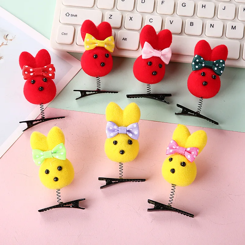 50Pcs/Lot Cartoon Funny Children 3D Little Yellow Duck Plush Hairpin Fashion Animal Duckbill Clip Accessories Headwear Wholesale