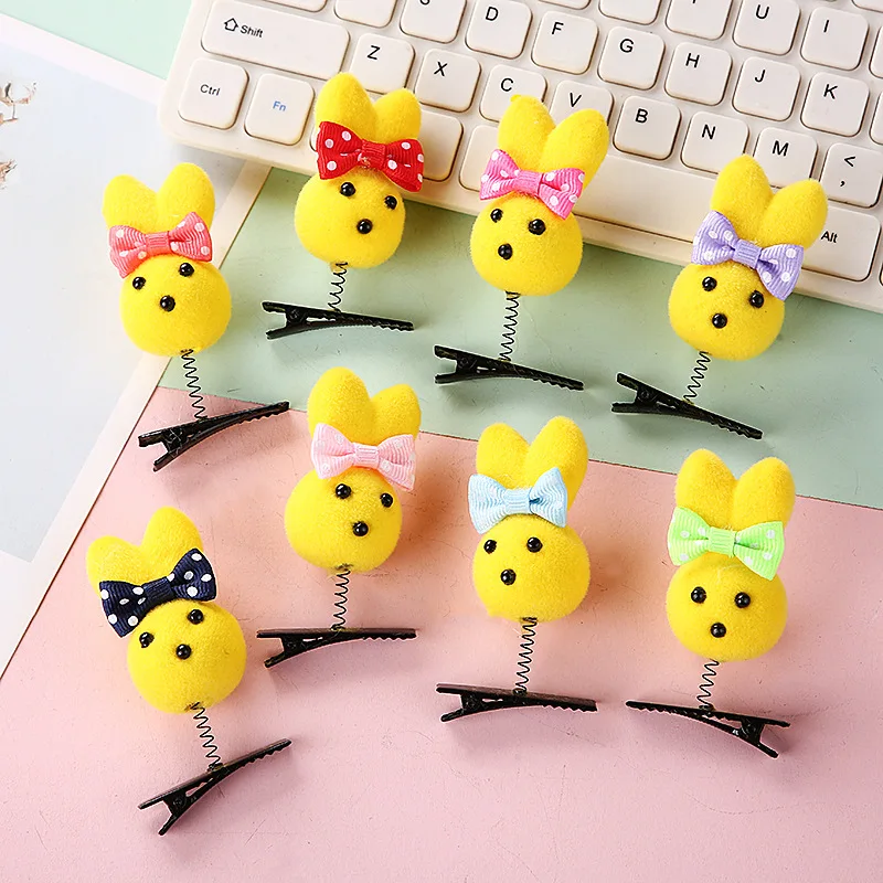 50Pcs/Lot Cartoon Funny Children 3D Little Yellow Duck Plush Hairpin Fashion Animal Duckbill Clip Accessories Headwear Wholesale