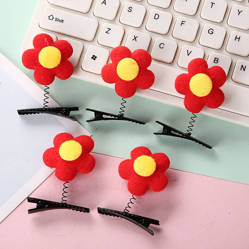 50Pcs/Lot Cartoon Funny Children 3D Little Yellow Duck Plush Hairpin Fashion Animal Duckbill Clip Accessories Headwear Wholesale