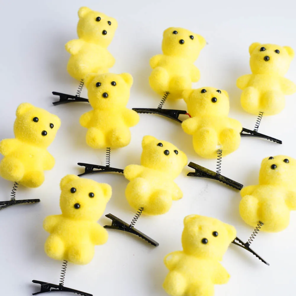 50Pcs/Lot Cartoon Funny Children 3D Little Yellow Duck Plush Hairpin Fashion Animal Duckbill Clip Accessories Headwear Wholesale