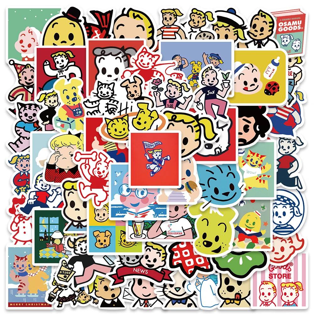 60PCS Japanese Anime Kawaii Osamu Graffiti Sticker Cute Aesthetic Decal For Bottle Car Notebook Bicycle Diary Sticker Kid Toy