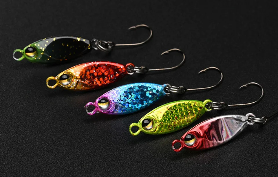 5PCS/LOT Micro Metal Jig Fishing Lure 3g/5g Jigging trout Spoon Saltwater Artificial Bait Fishing Tackle