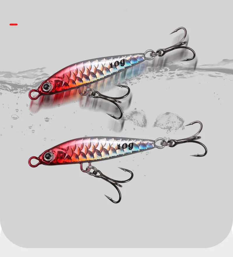 OUTKIT 1Pcs Metal Jigbait Spinning Lure 10g-22g Sea Fishing Bait Trolling Jigging Wobbler Laser Cover Drager SinKing Pencil