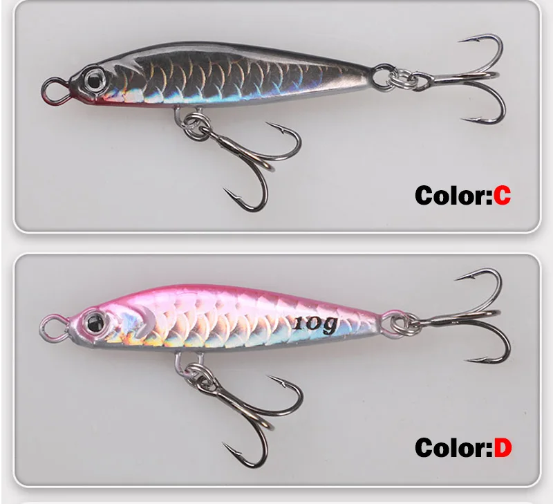 OUTKIT 1Pcs Metal Jigbait Spinning Lure 10g-22g Sea Fishing Bait Trolling Jigging Wobbler Laser Cover Drager SinKing Pencil