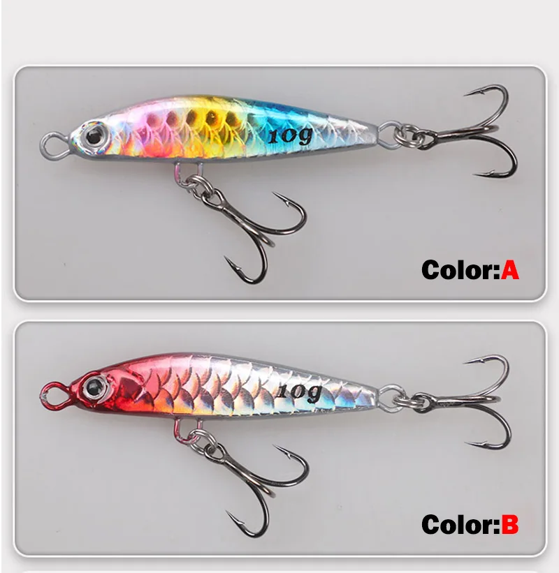 OUTKIT 1Pcs Metal Jigbait Spinning Lure 10g-22g Sea Fishing Bait Trolling Jigging Wobbler Laser Cover Drager SinKing Pencil