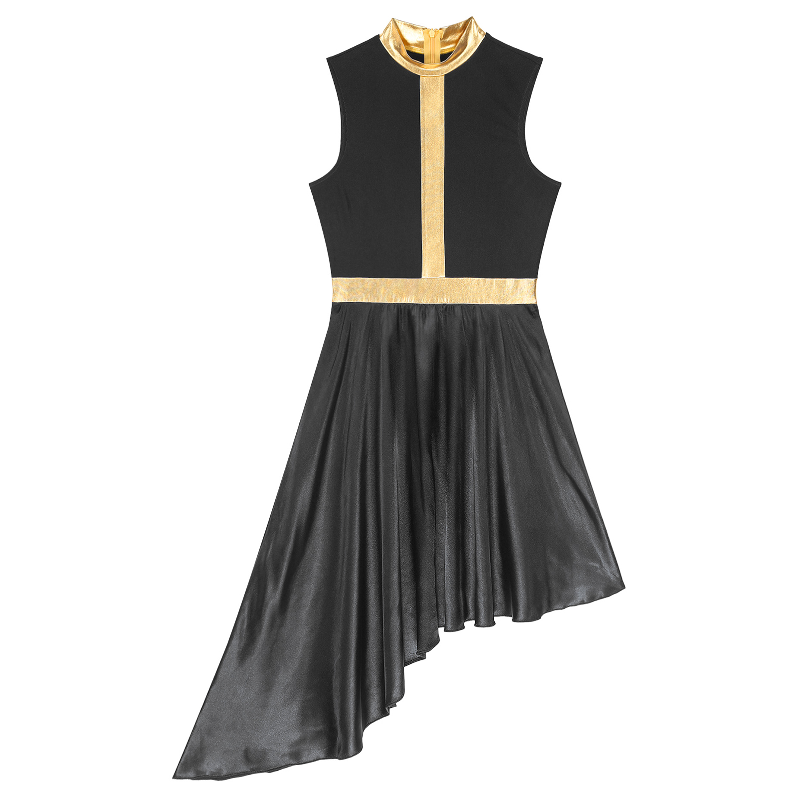 Womens Lyrical Dance Dress Modern Contemporary Ballet Costume Sleeveless Mesh Tulle High Low Skirt Praise Liturgic Dancewear