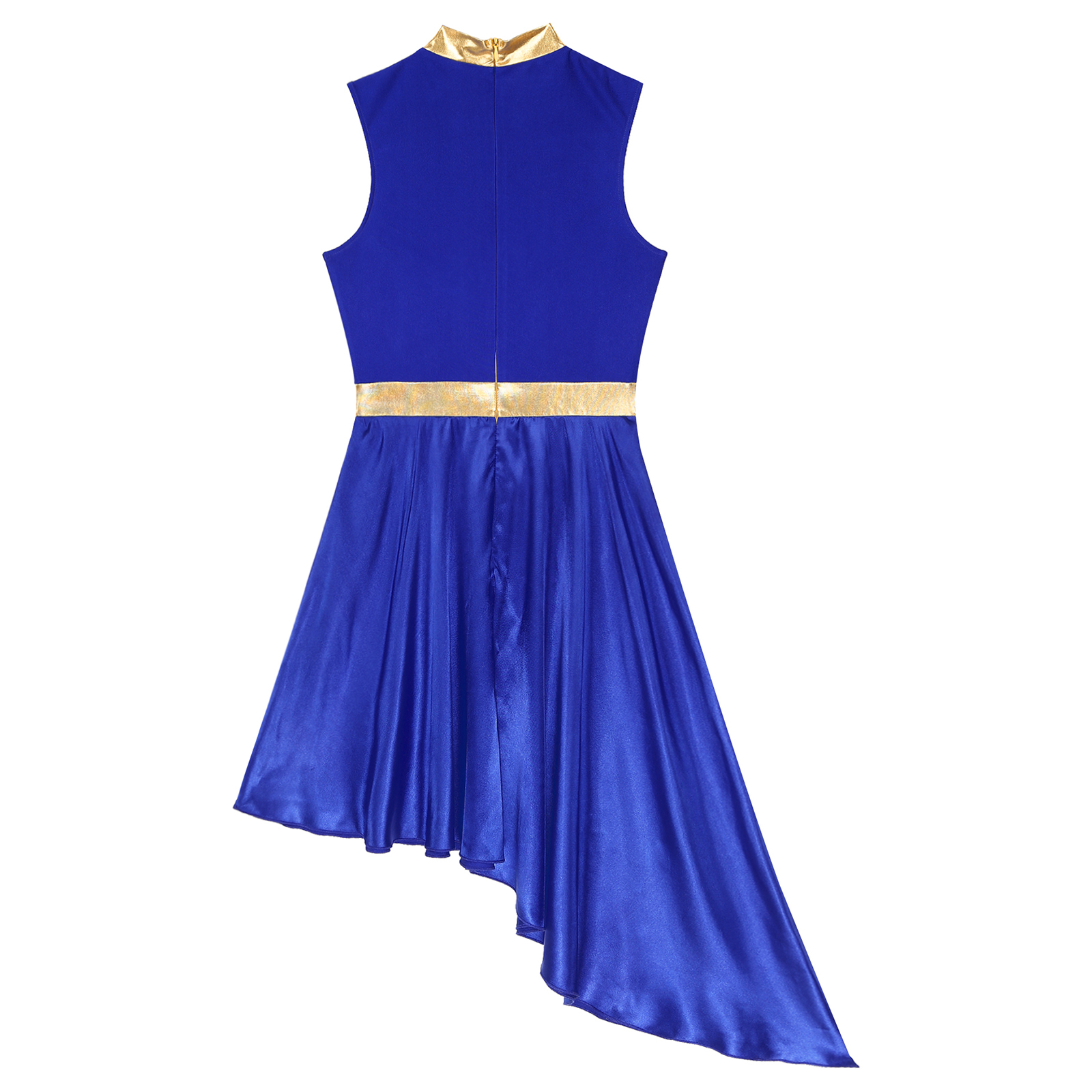Womens Lyrical Dance Dress Modern Contemporary Ballet Costume Sleeveless Mesh Tulle High Low Skirt Praise Liturgic Dancewear