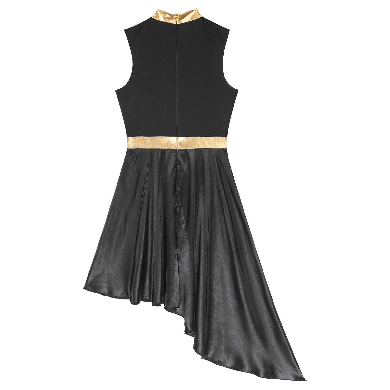 Womens Lyrical Dance Dress Modern Contemporary Ballet Costume Sleeveless Mesh Tulle High Low Skirt Praise Liturgic Dancewear