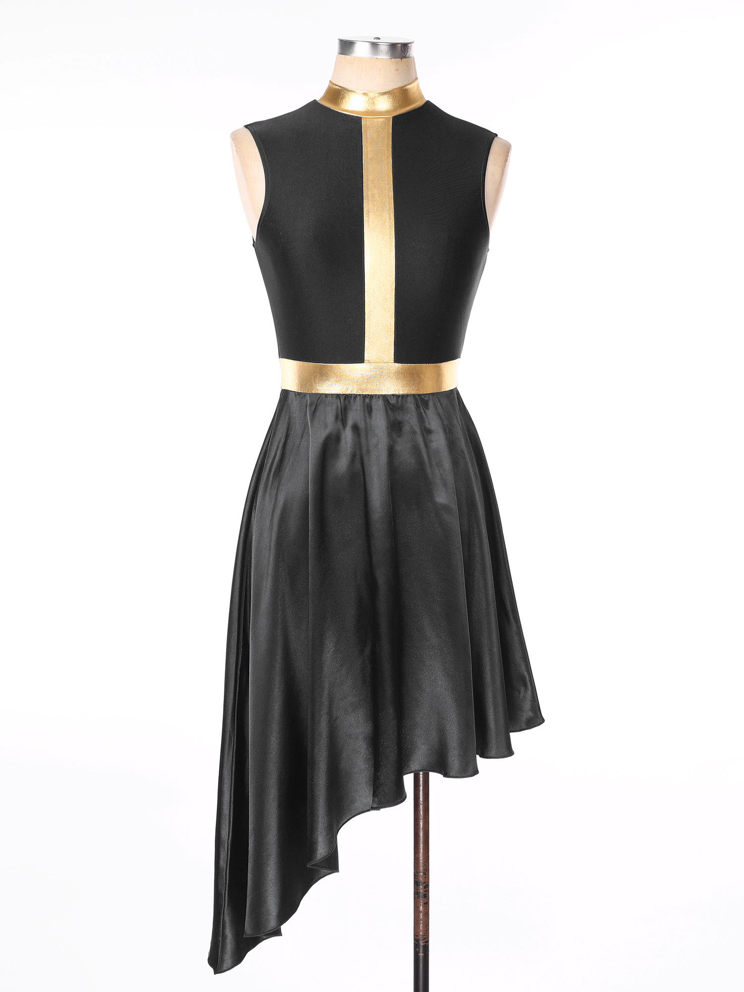 Womens Lyrical Dance Dress Modern Contemporary Ballet Costume Sleeveless Mesh Tulle High Low Skirt Praise Liturgic Dancewear