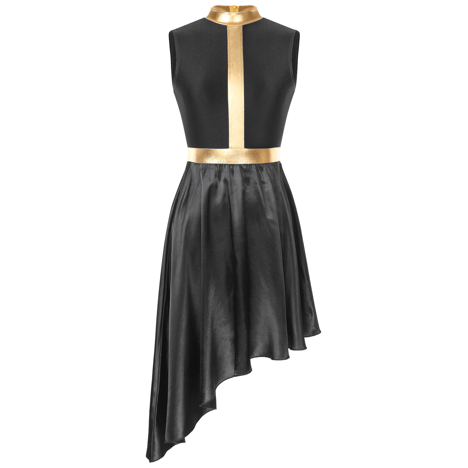 Womens Lyrical Dance Dress Modern Contemporary Ballet Costume Sleeveless Mesh Tulle High Low Skirt Praise Liturgic Dancewear