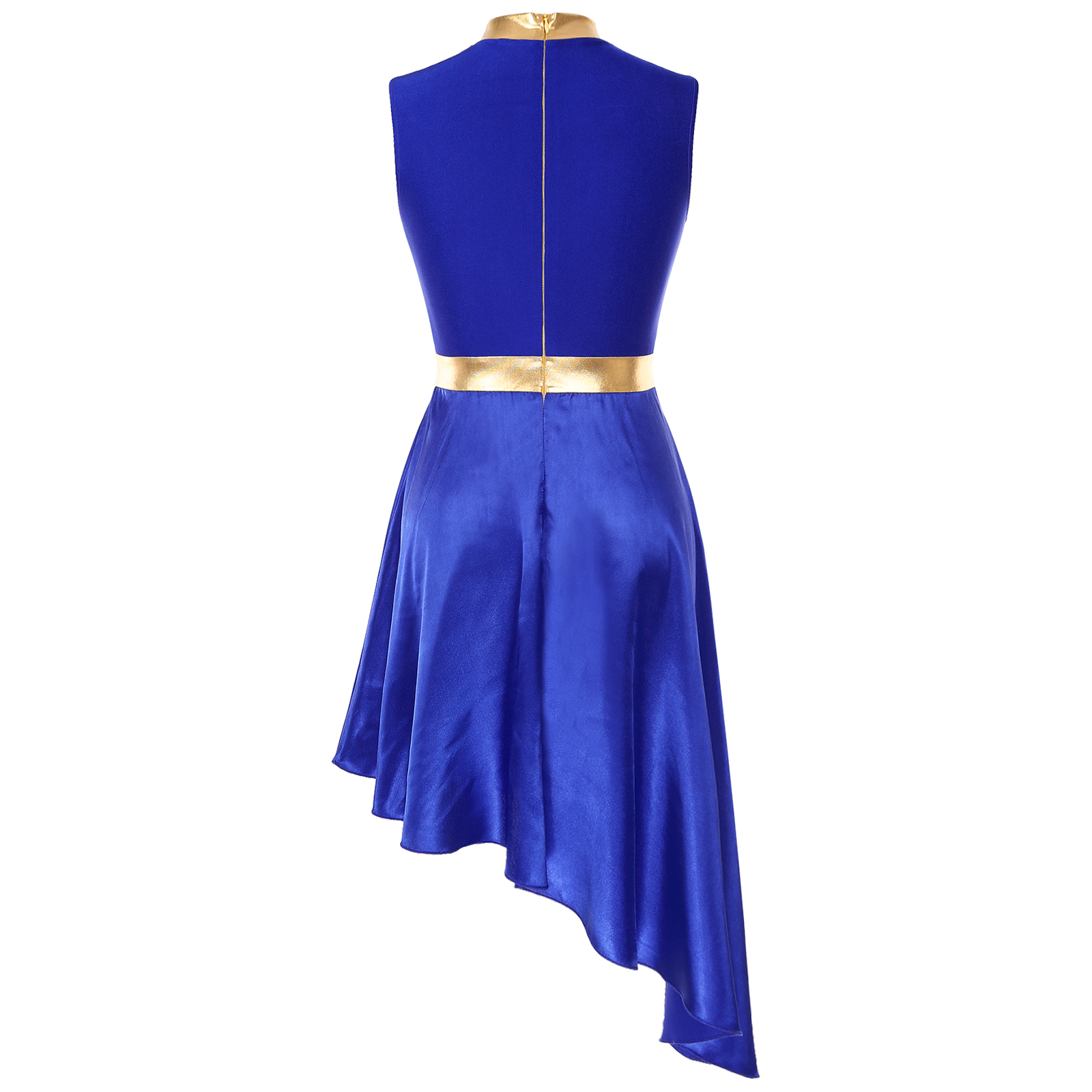 Womens Lyrical Dance Dress Modern Contemporary Ballet Costume Sleeveless Mesh Tulle High Low Skirt Praise Liturgic Dancewear