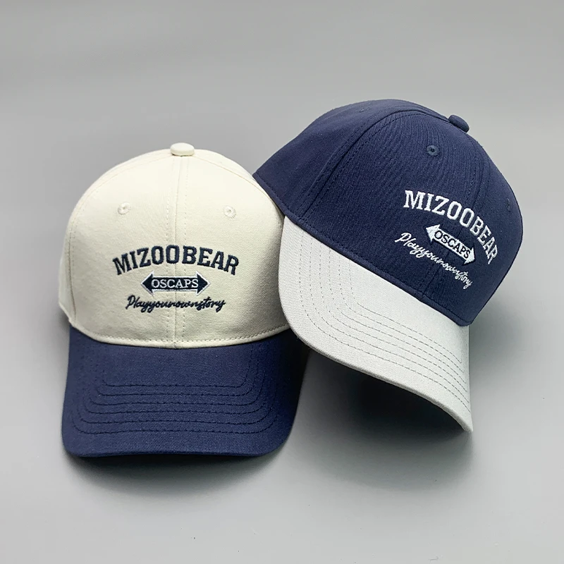 New Streetwear Kpop Embroidery Letter Men Women Baseball Hats Cotton Comfortable Color Matching HipHop Casual Fashion Sport Caps