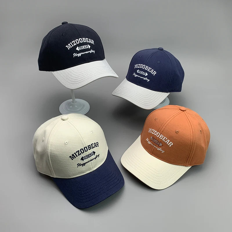 New Streetwear Kpop Embroidery Letter Men Women Baseball Hats Cotton Comfortable Color Matching HipHop Casual Fashion Sport Caps