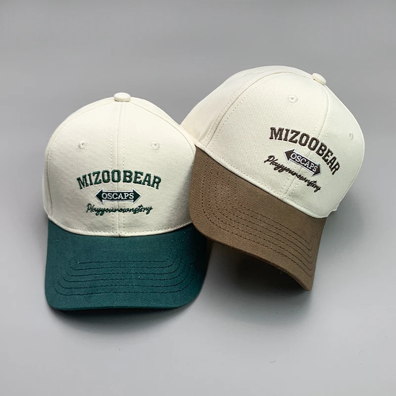 New Streetwear Kpop Embroidery Letter Men Women Baseball Hats Cotton Comfortable Color Matching HipHop Casual Fashion Sport Caps