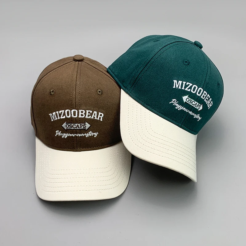 New Streetwear Kpop Embroidery Letter Men Women Baseball Hats Cotton Comfortable Color Matching HipHop Casual Fashion Sport Caps