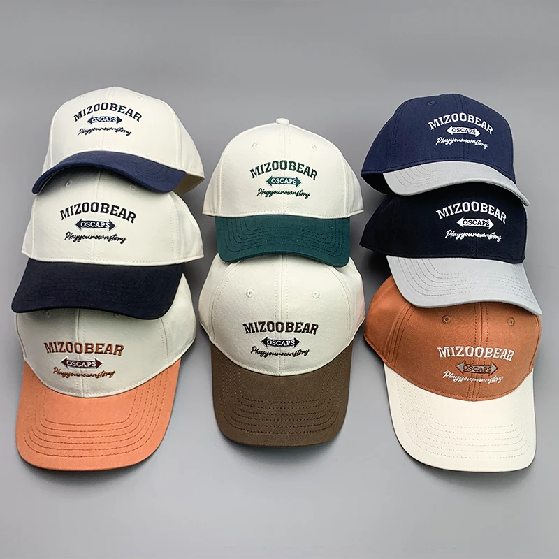 New Streetwear Kpop Embroidery Letter Men Women Baseball Hats Cotton Comfortable Color Matching HipHop Casual Fashion Sport Caps