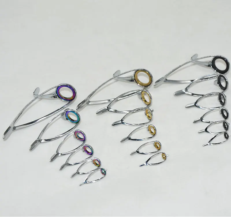 TN11 6PCS Mixed Size Stainless Steel Fishing Rod Guide Repair Kit Guides Eyes Sets Ceramic Ring Fishing Rod Building Repair Kit
