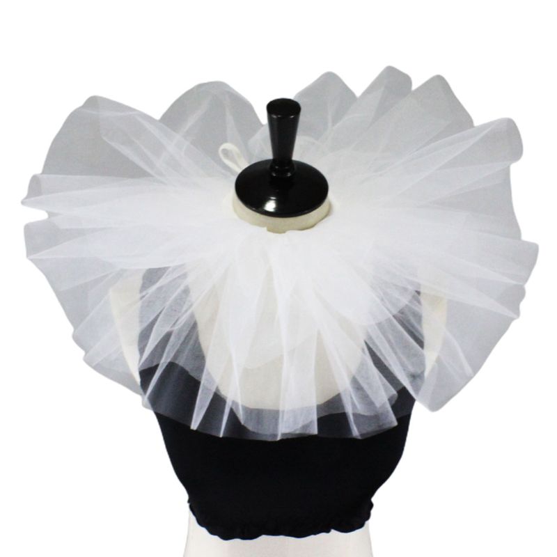 Women Vintage Mesh Neck Ruff Detachable Tulle Ruffle Collar Renaissance Victorian Halloween Cosplay Costume Accessories Clown