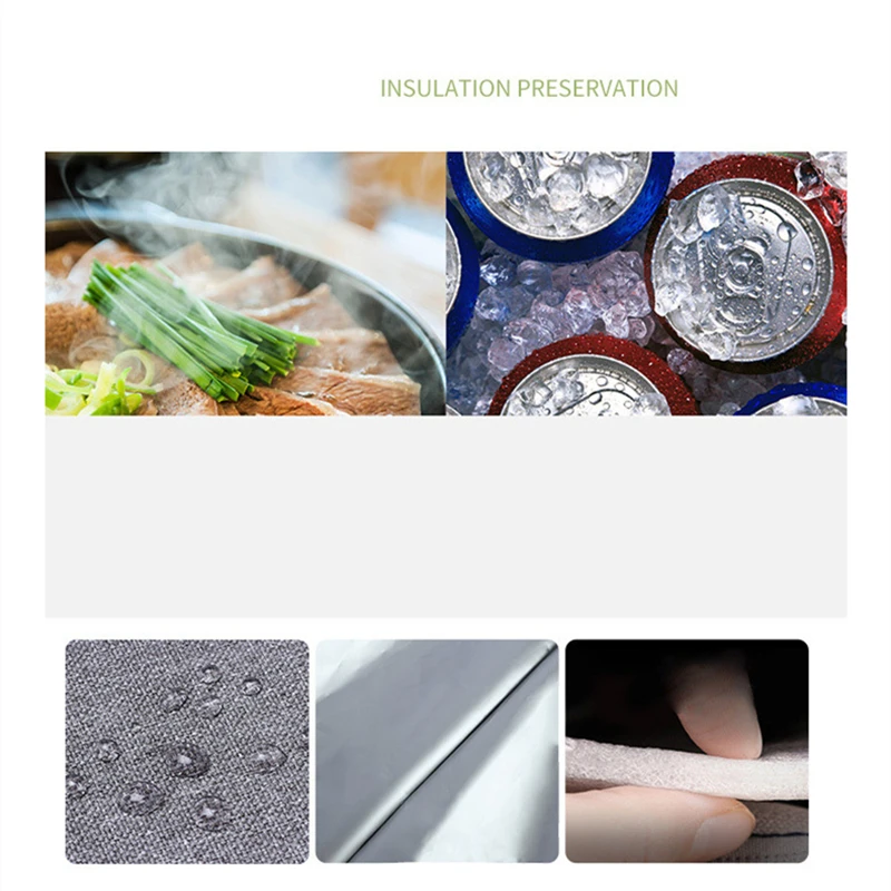 10L Heat Preservation Refrigeration Bag Waterproof Foil Picnic Office Student Portable Thermal Camping Lunch Bag Dinner Ice Box