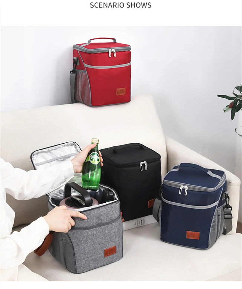 10L Heat Preservation Refrigeration Bag Waterproof Foil Picnic Office Student Portable Thermal Camping Lunch Bag Dinner Ice Box