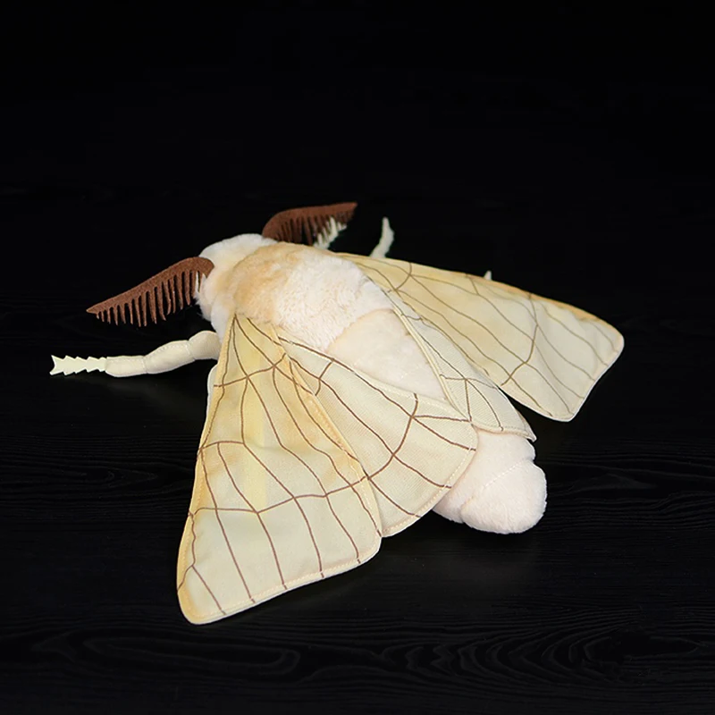 Lifelike Silkworm Moth Plush Toys Soft Insect Rosy Maple Moth Bee Pink Orchid Mantis Beetle Stuffed Animals Toy Gifts