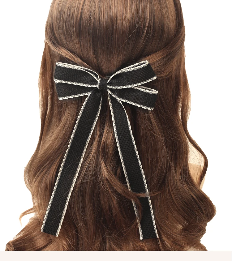 Girls Baby Solid Ribbon Hair Clips Headbands Children Fashion Casual Elastic Dressy Lacy Cute Bows Hairpin Hair Accessories