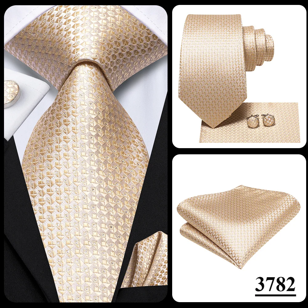 Champagne Floral Paisley Elegant Tie For Men Groom Wedding Yellow Gray Men Necktie Hankerchief Cufflink Accessory Wholesale silk