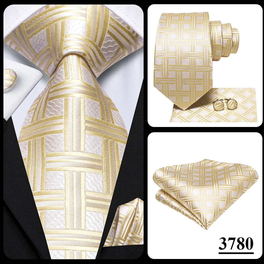 Champagne Floral Paisley Elegant Tie For Men Groom Wedding Yellow Gray Men Necktie Hankerchief Cufflink Accessory Wholesale silk